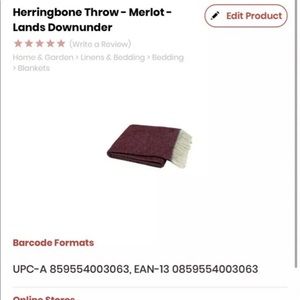 LANDS DOWNUNDER~ECRU ITALIAN CASHMERE SOLID THROW NIP